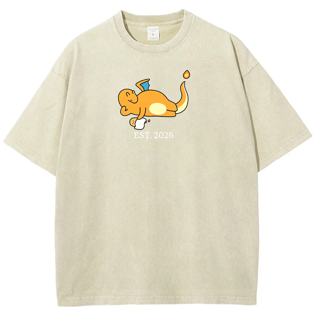 Cute Parent & Kid Charmander Vintage Washed T-Shirt