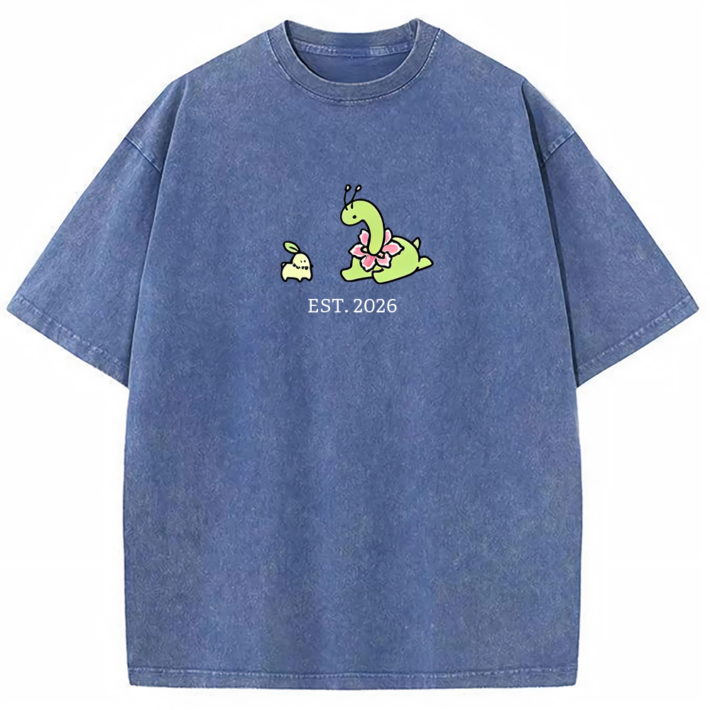 Cute Parent & Kid Meganium Vintage Washed T-Shirt