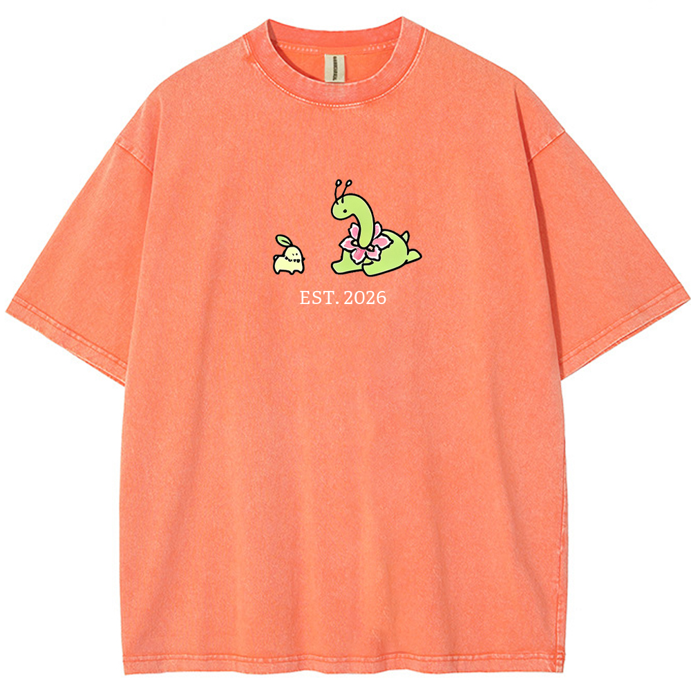 Cute Parent & Kid Meganium Vintage Washed T-Shirt
