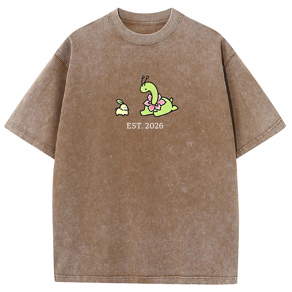 Cute Parent & Kid Meganium Vintage Washed T-Shirt