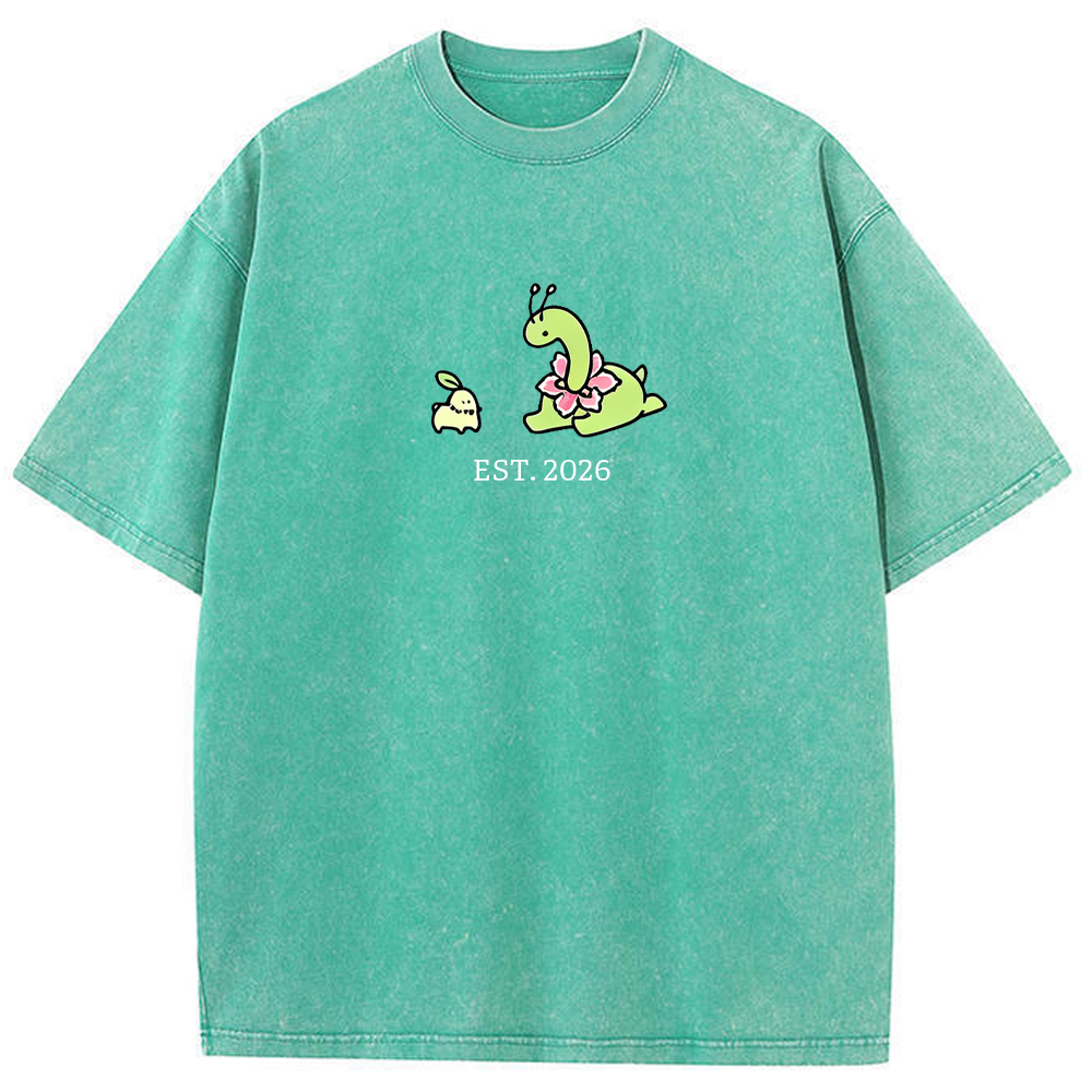 Cute Parent & Kid Meganium Vintage Washed T-Shirt