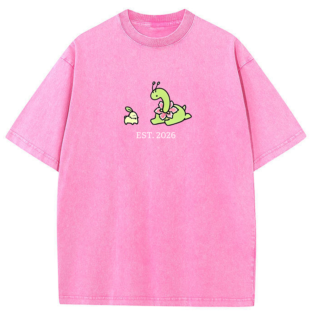 Cute Parent & Kid Meganium Vintage Washed T-Shirt