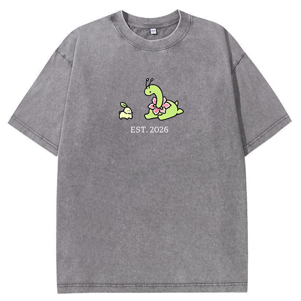 Cute Parent & Kid Meganium Vintage Washed T-Shirt