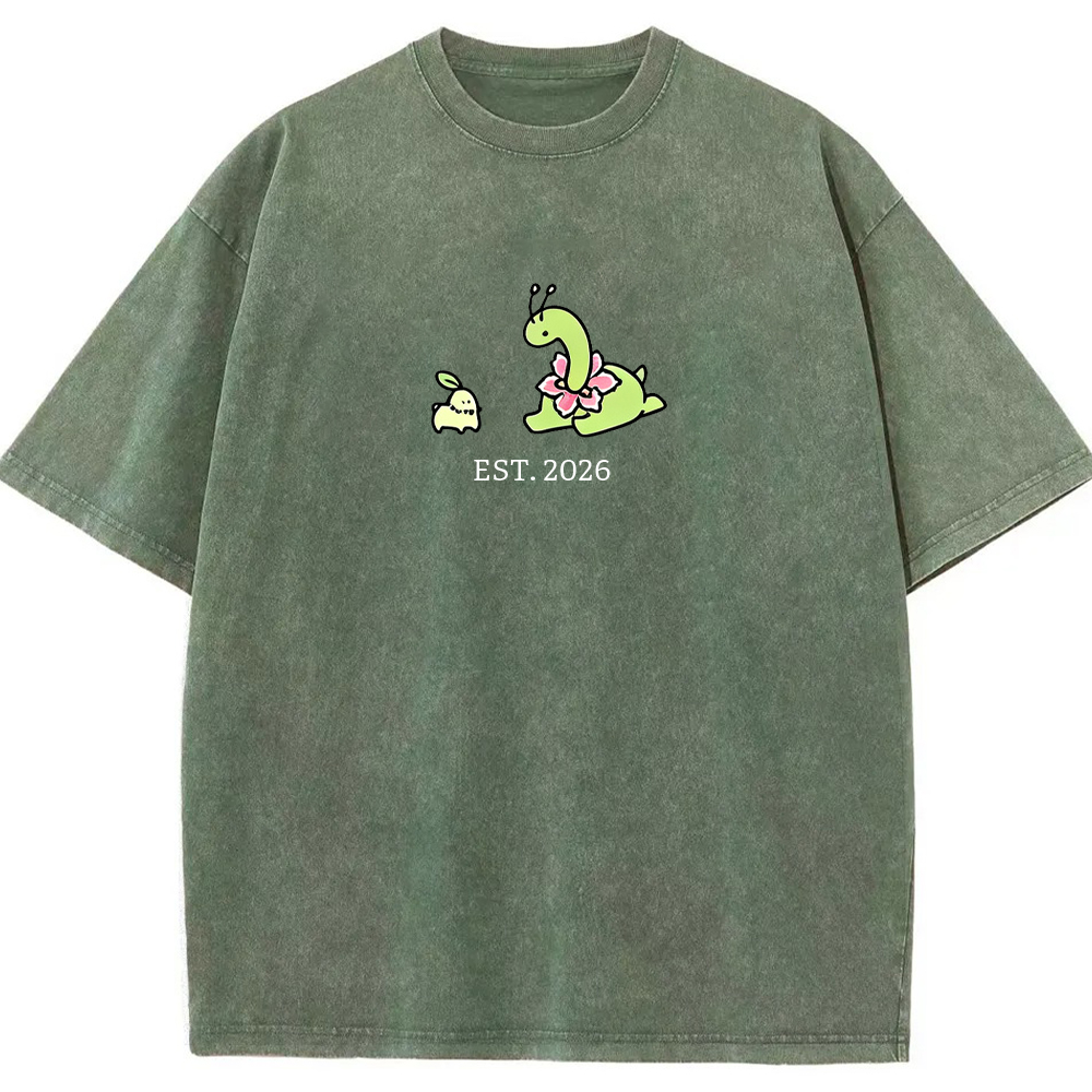 Cute Parent & Kid Meganium Vintage Washed T-Shirt