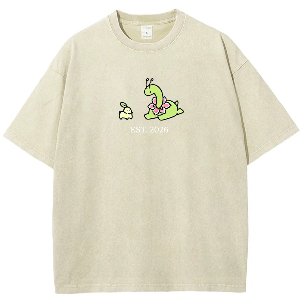 Cute Parent & Kid Meganium Vintage Washed T-Shirt