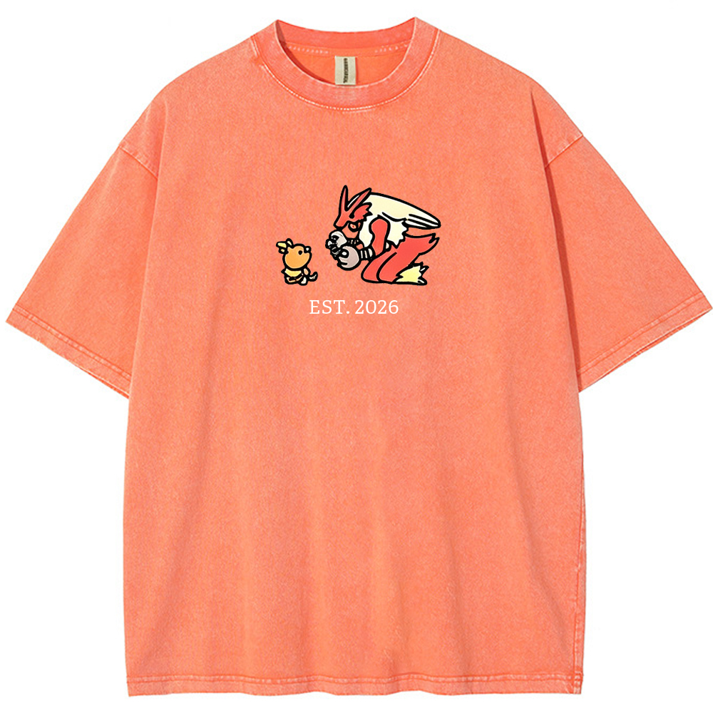 Cute Parent & Kid Blaziken Vintage Washed T-Shirt