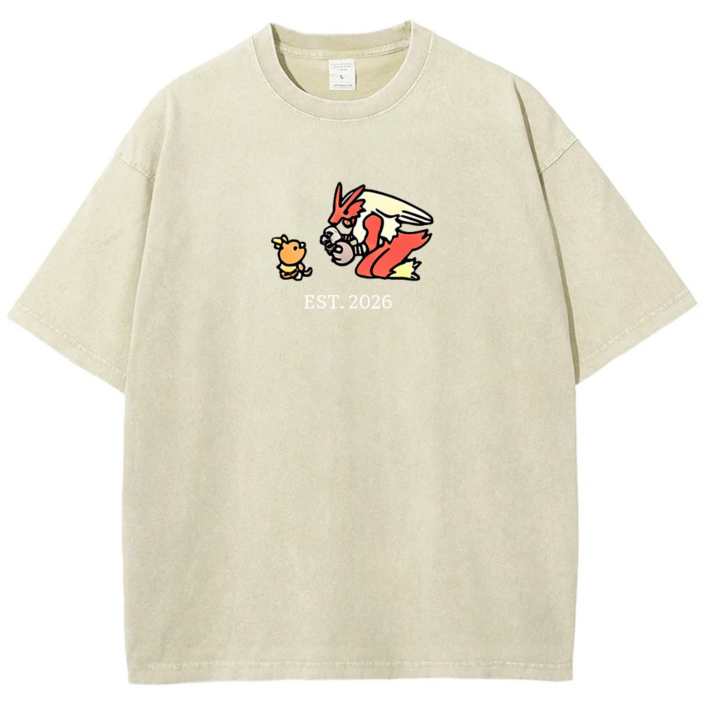 Cute Parent & Kid Blaziken Vintage Washed T-Shirt