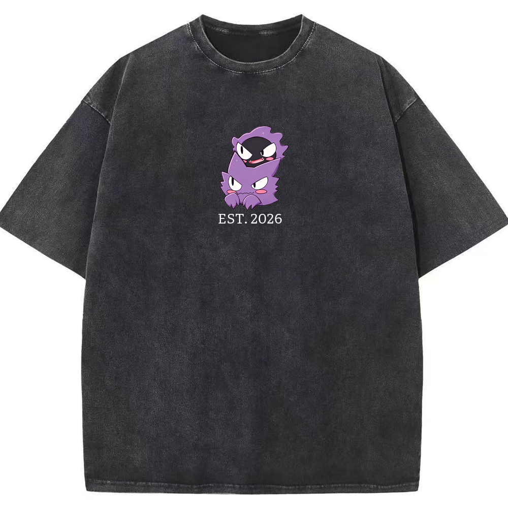 Cute Parent & Kid Gastly Haunter Vintage Washed T-Shirt