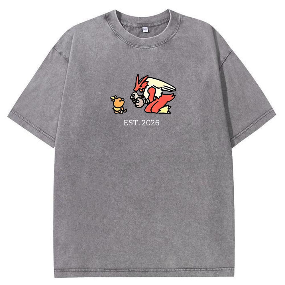 Cute Parent & Kid Blaziken Vintage Washed T-Shirt