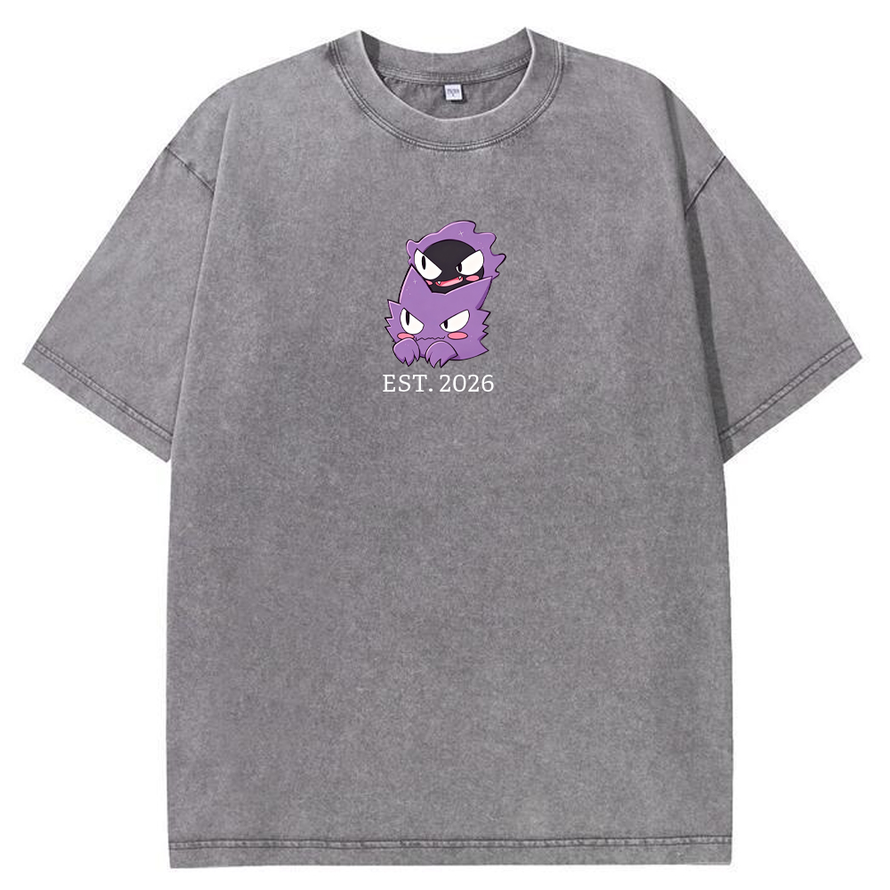 Cute Parent & Kid Gastly Haunter Vintage Washed T-Shirt
