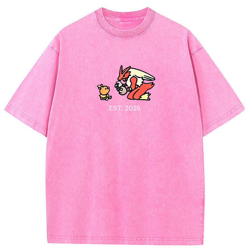 Cute Parent & Kid Blaziken Vintage Washed T-Shirt
