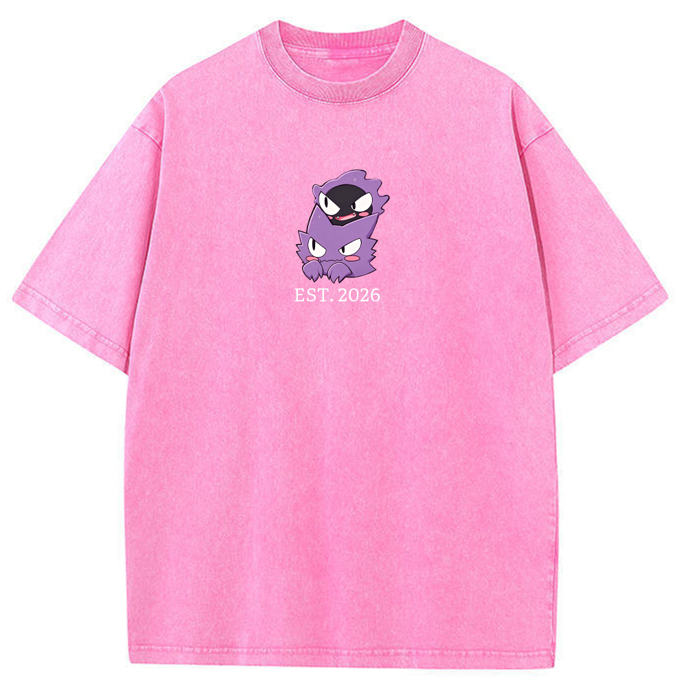 Cute Parent & Kid Gastly Haunter Vintage Washed T-Shirt