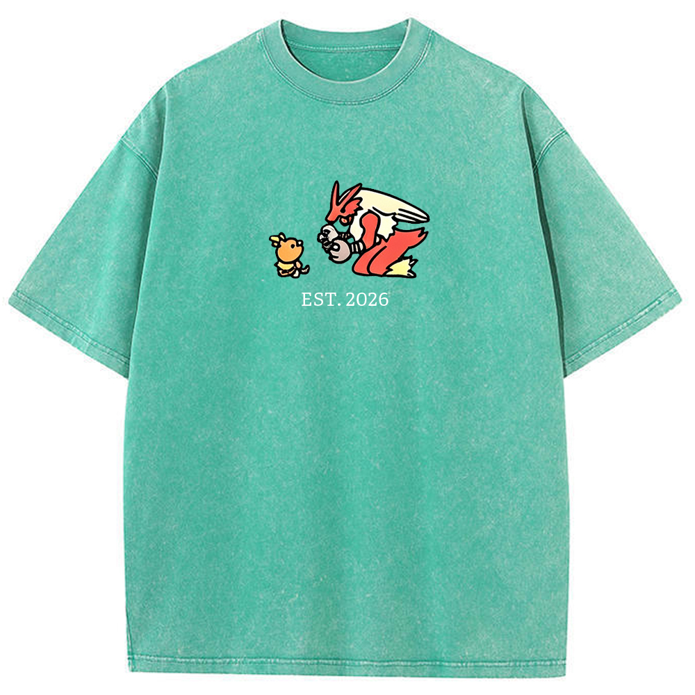 Cute Parent & Kid Blaziken Vintage Washed T-Shirt