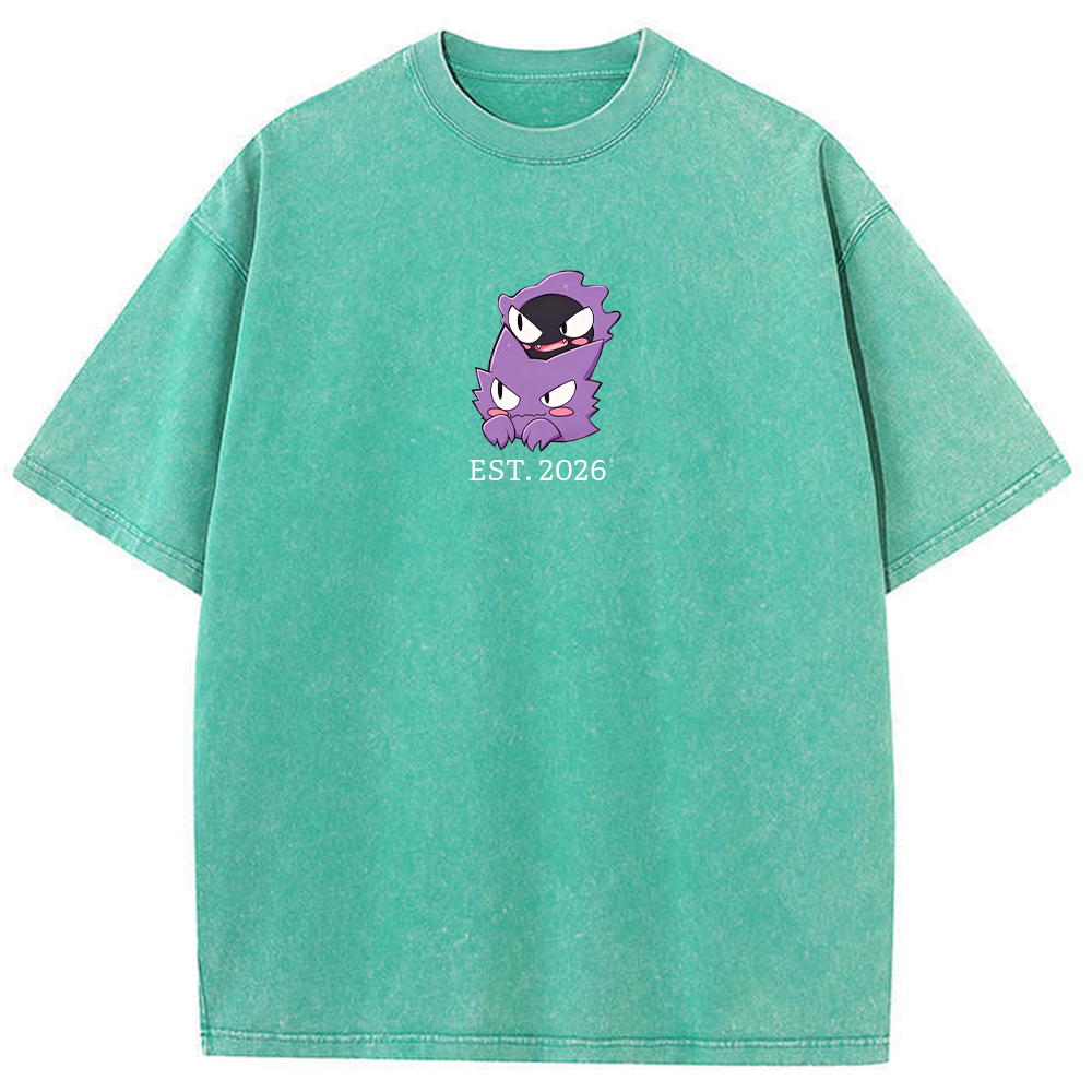 Cute Parent & Kid Gastly Haunter Vintage Washed T-Shirt