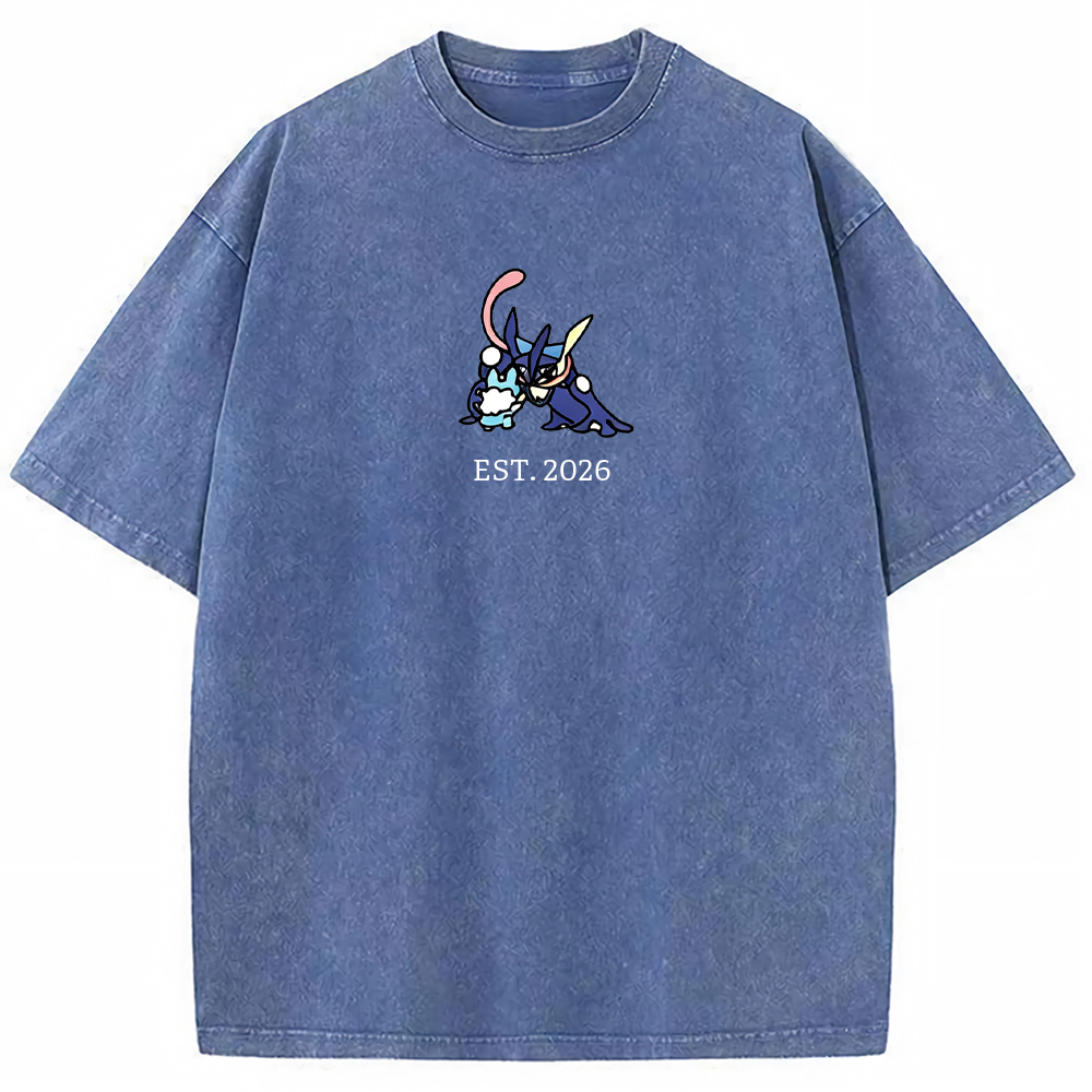 Cute Parent & Kid Greninja Vintage Washed T-Shirt