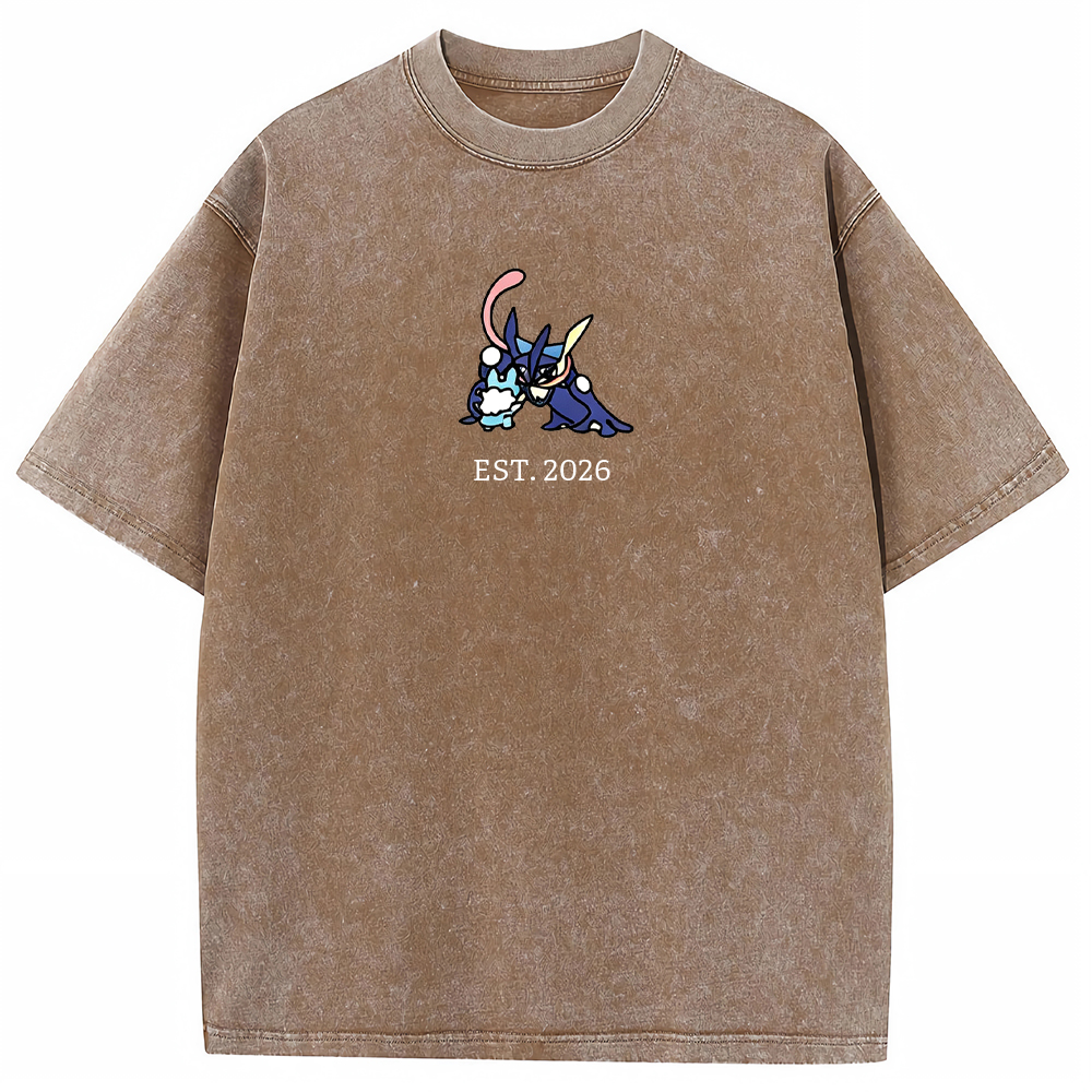 Cute Parent & Kid Greninja Vintage Washed T-Shirt