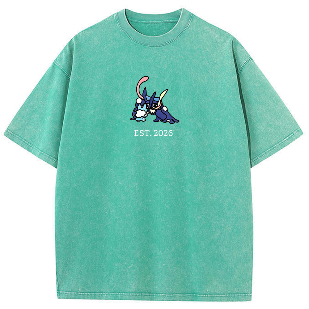 Cute Parent & Kid Greninja Vintage Washed T-Shirt