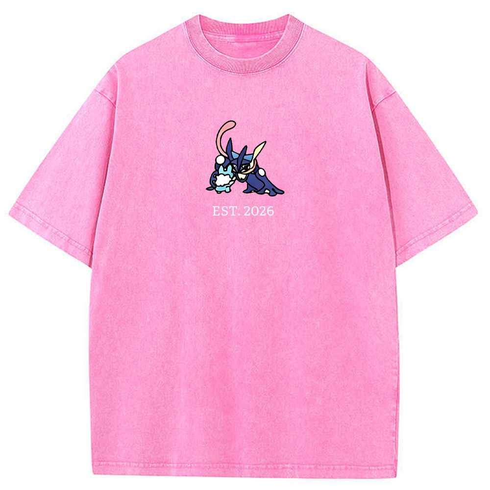 Cute Parent & Kid Greninja Vintage Washed T-Shirt