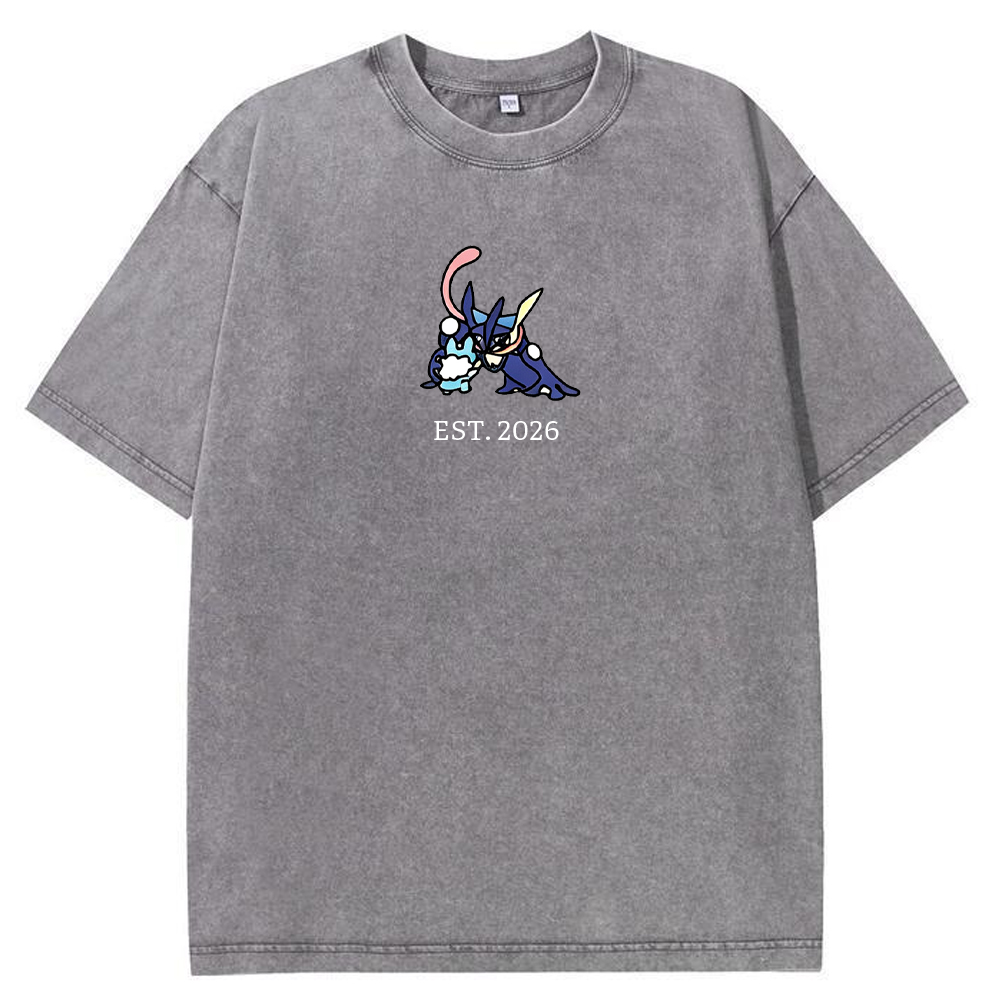 Cute Parent & Kid Greninja Vintage Washed T-Shirt
