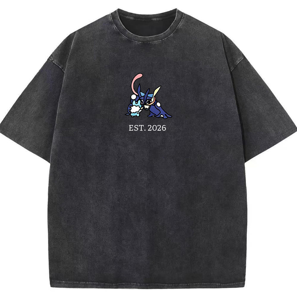 Cute Parent & Kid Greninja Vintage Washed T-Shirt