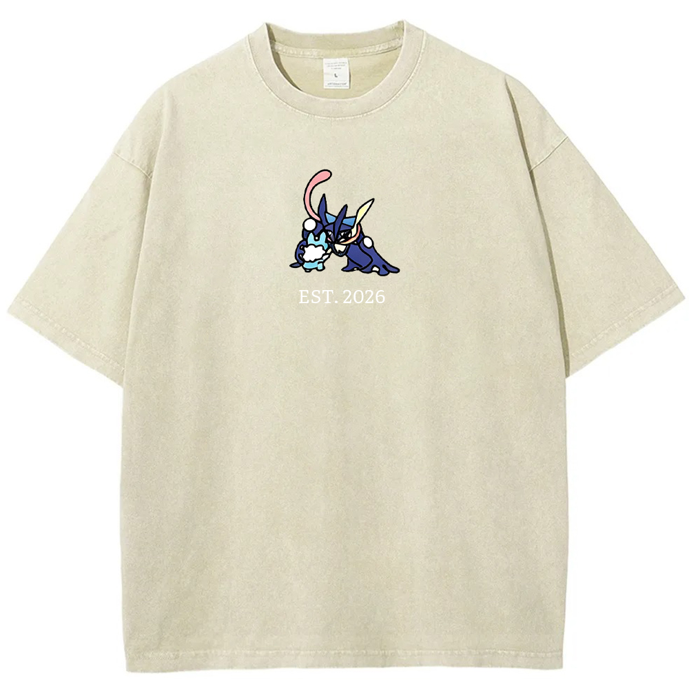 Cute Parent & Kid Greninja Vintage Washed T-Shirt