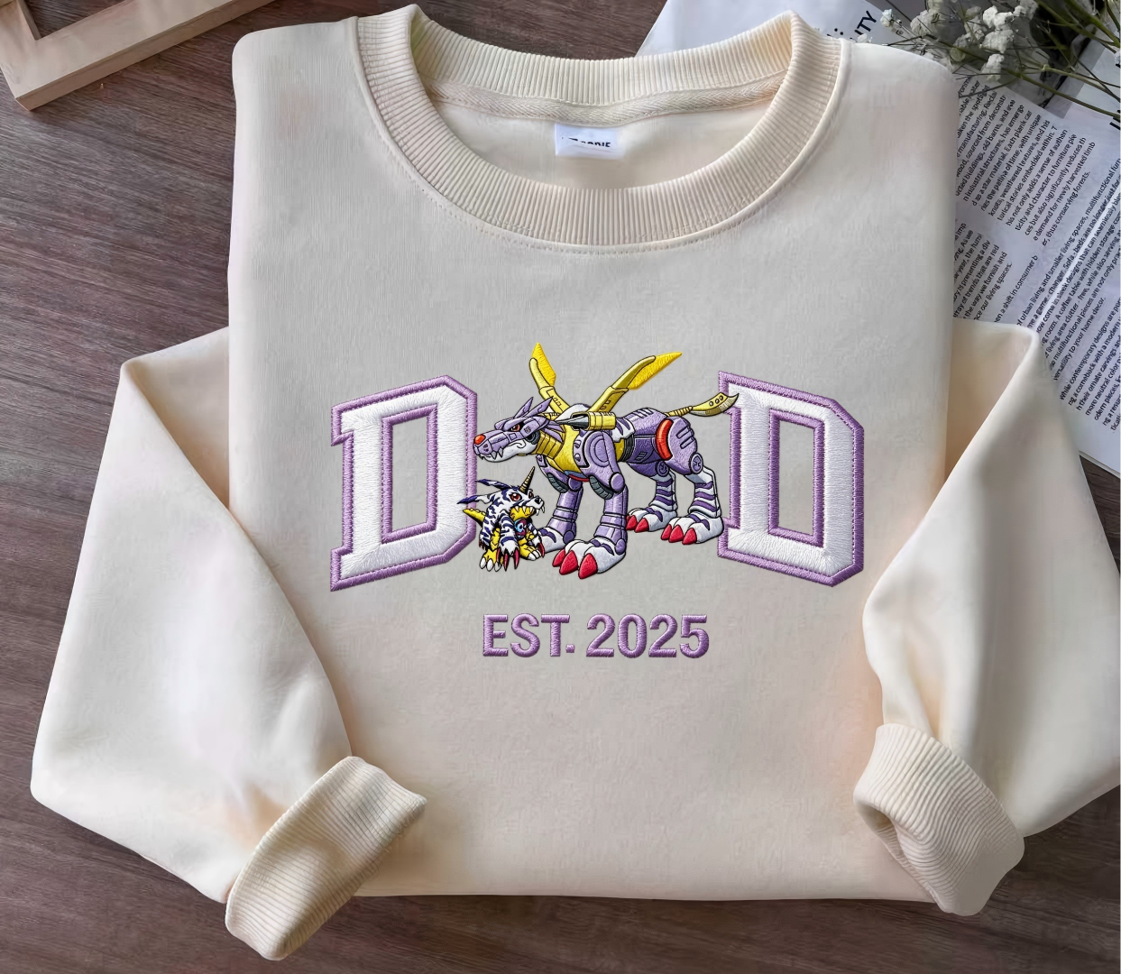 Personalized Digimon Fathers Day Crewneck with EST Year