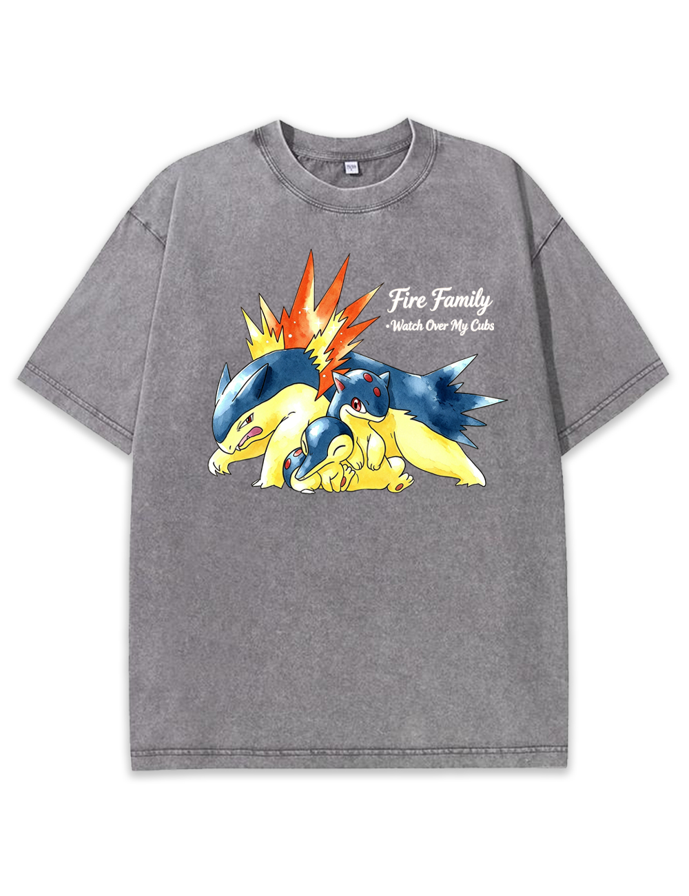 Parent & Kid Typhlosion Fire Family Vintage Washed T-Shirt