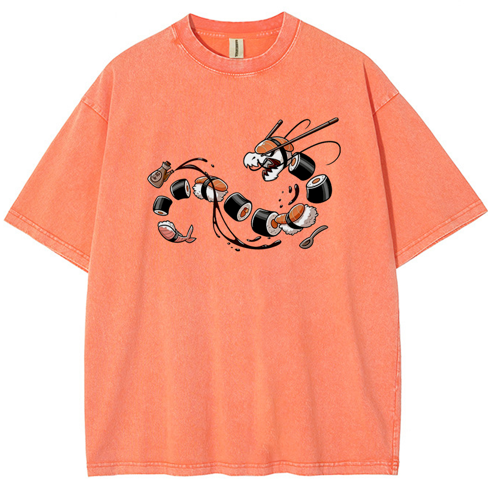 Tatsugiri Sushi Dragon Retro Cartoon Vintage Tee | Pokemon Anime