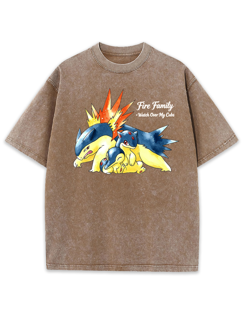 Parent & Kid Typhlosion Fire Family Vintage Washed T-Shirt