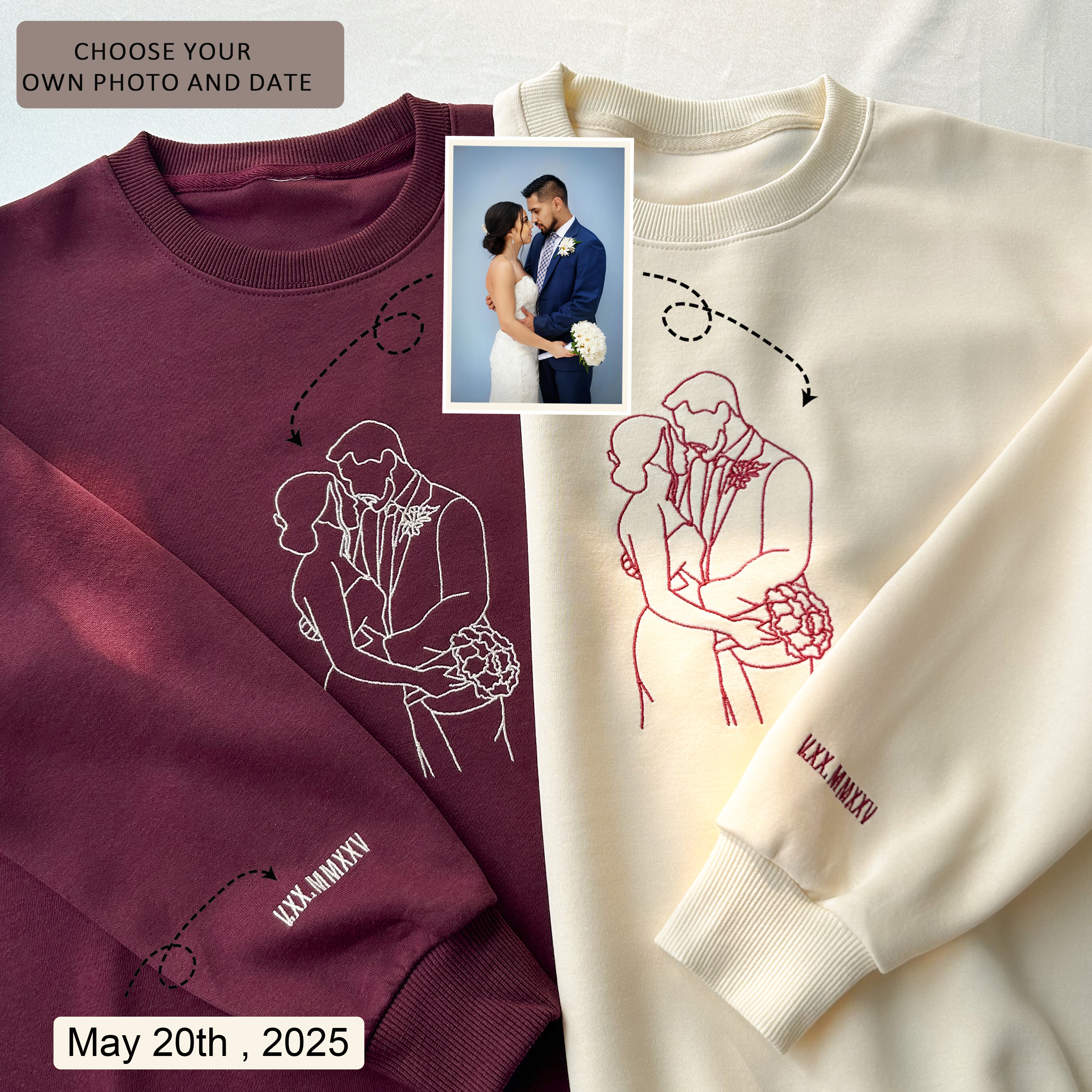 Anniversary Custom Embroidered Sweatshirt��Gifts for parents-Gift For Custom