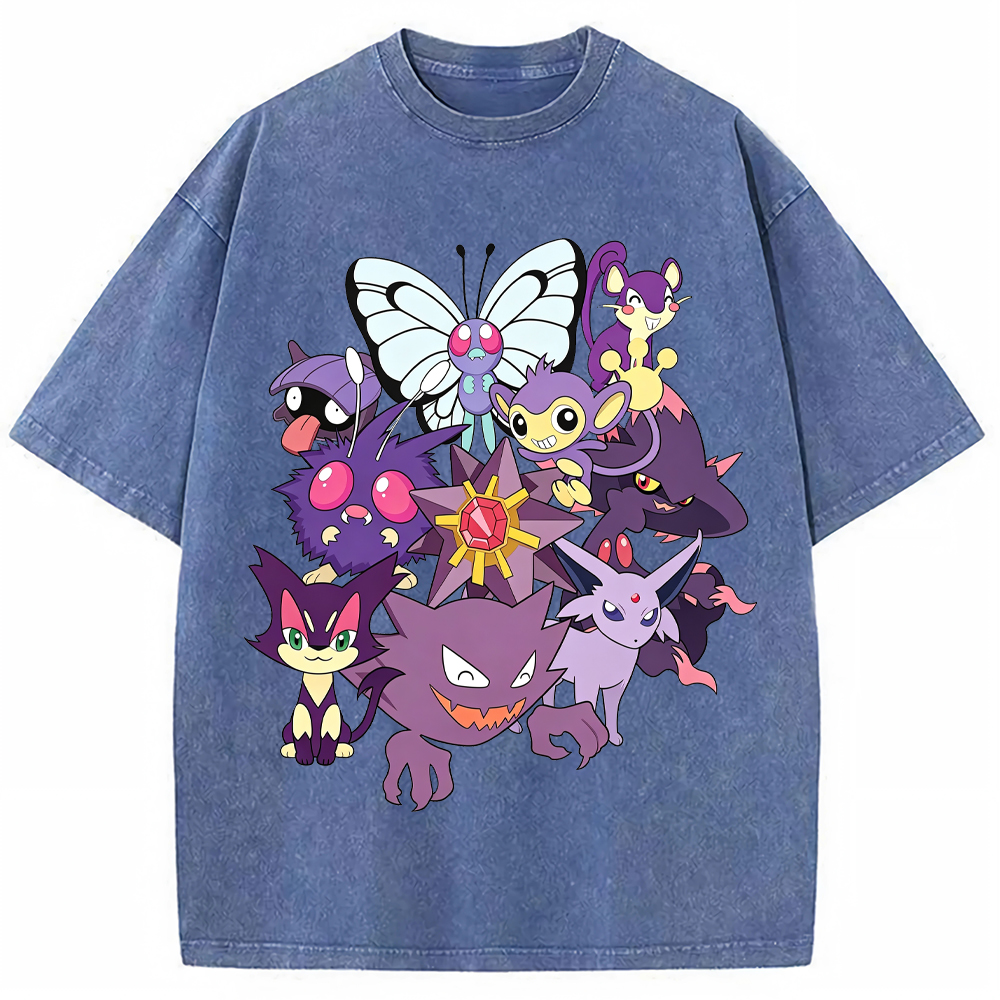 Purple Ghost & Poison Type Cartoon Tee | Pokemon Anime