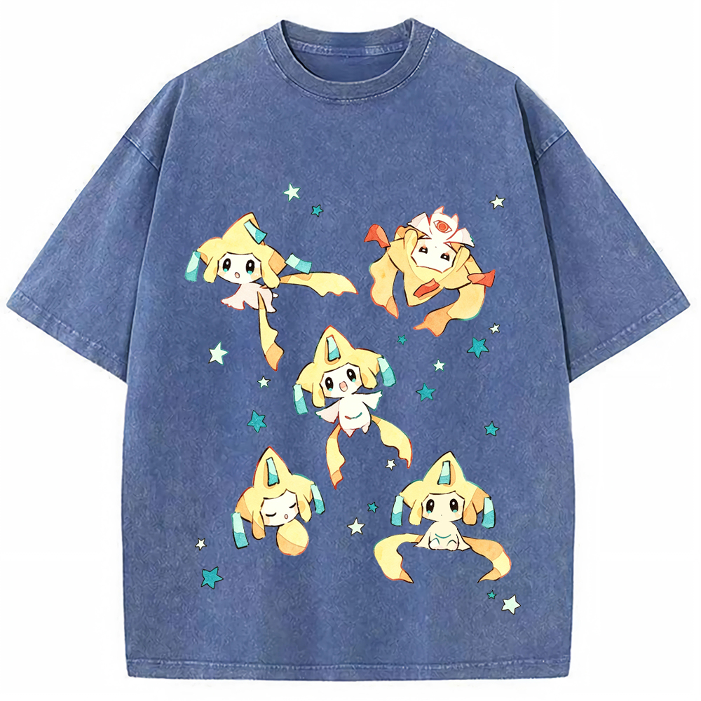 Jirachi Multiple Poses Cartoon Tee | Pokemon Anime