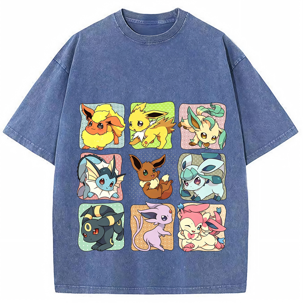 Eeveelutions Grid Collection Cartoon Tee | Pokemon Anime