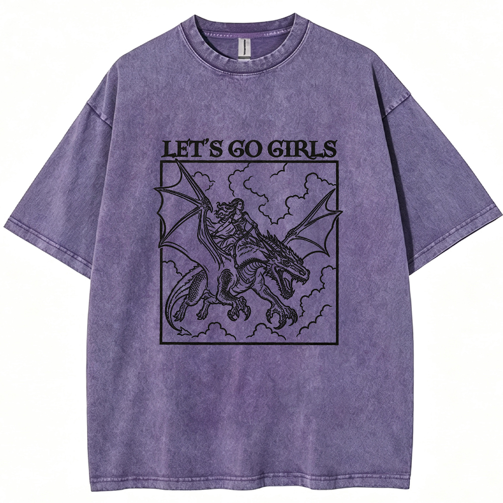 Retro Dragon Rider Cartoon Tee
