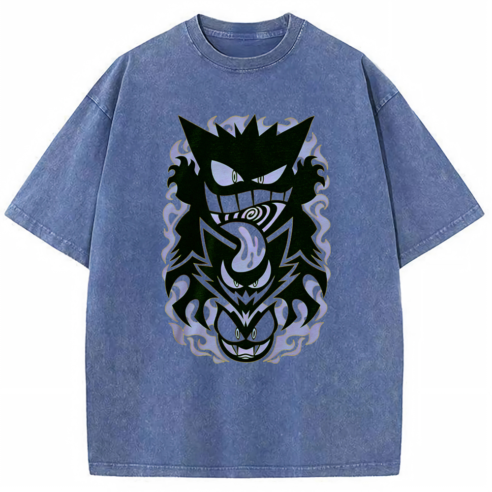 Tribal Stacked Gengar Totem Chest Tee | Pokemon Anime