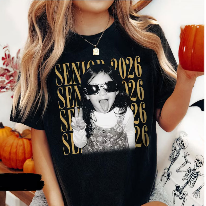 Personalised Vintage Photo And Year Senior Shirt
