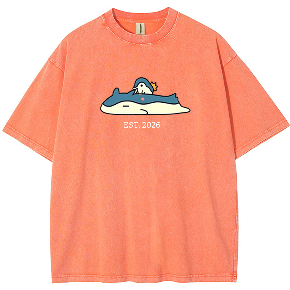 Cute Parent & Kid Wailord Vintage Washed T-Shirt