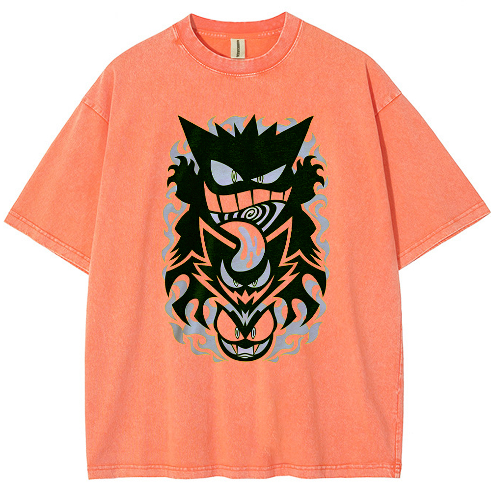 Tribal Stacked Gengar Totem Chest Tee | Pokemon Anime