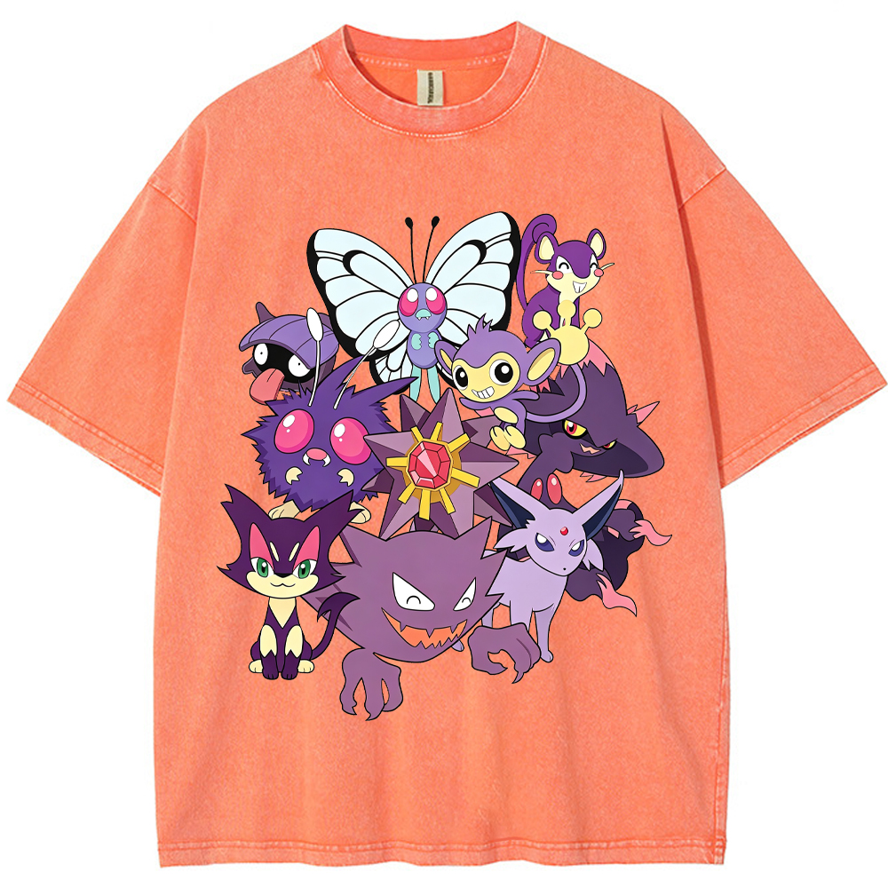 Purple Ghost & Poison Type Cartoon Tee | Pokemon Anime