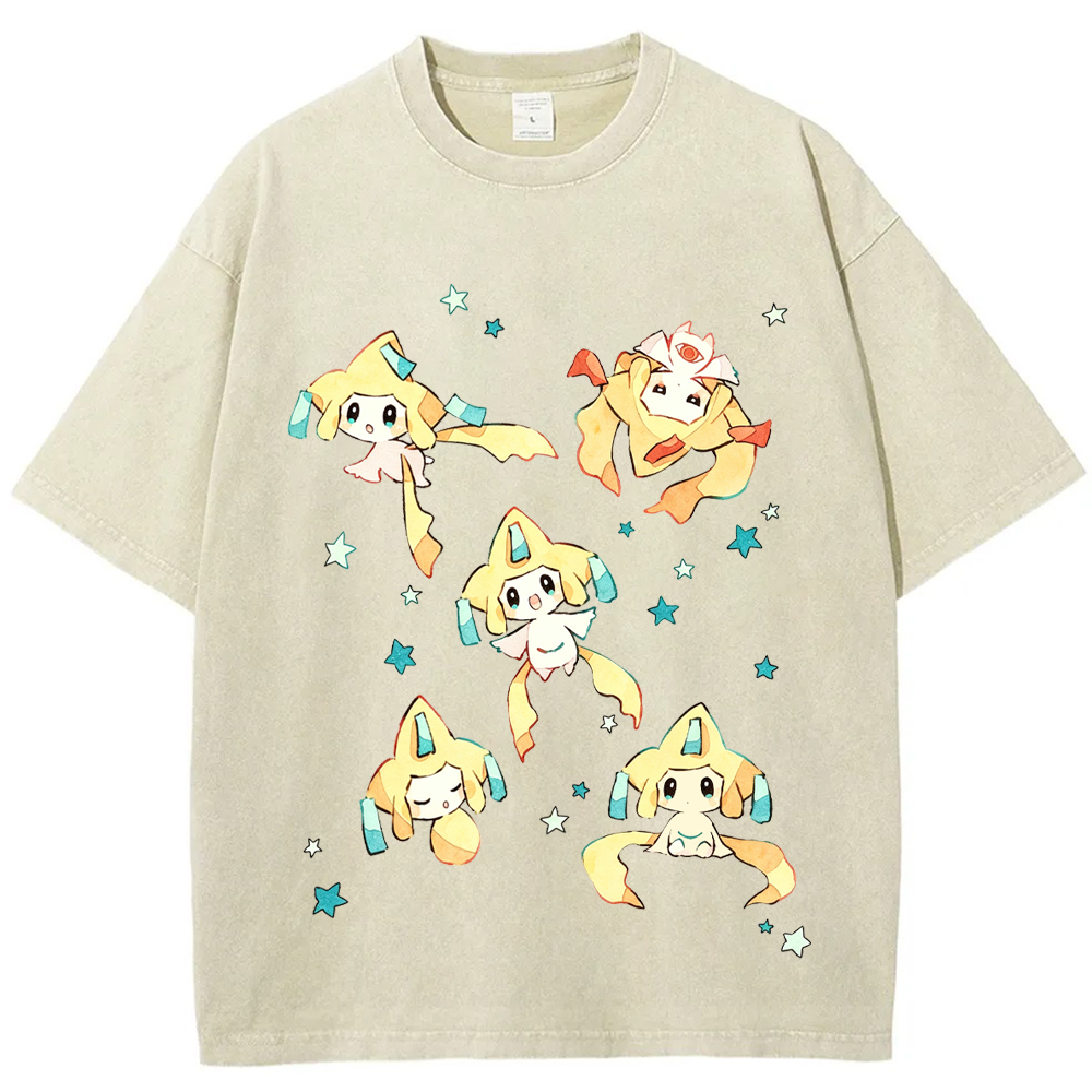Jirachi Multiple Poses Cartoon Tee | Pokemon Anime