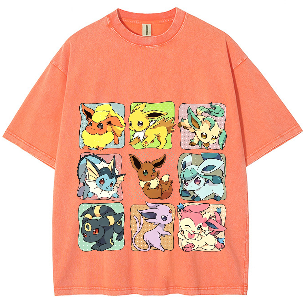 Eeveelutions Grid Collection Cartoon Tee | Pokemon Anime