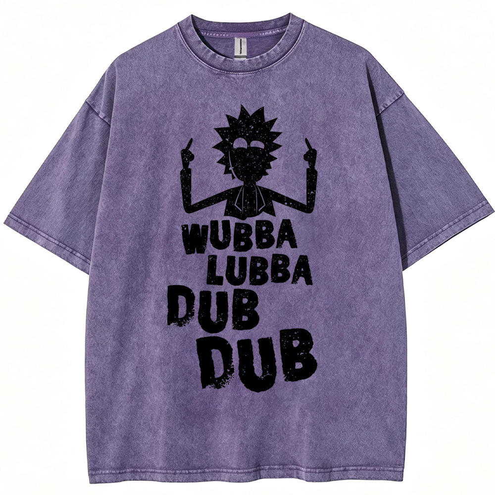 Retro Meme Rick Middle Finger Vintage Text Cartoon Tee