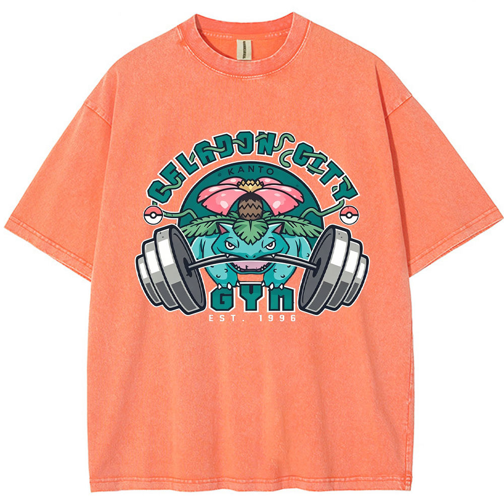 Retro City Gym Venusaur Wash Vintage Tee | Pokemon Anime