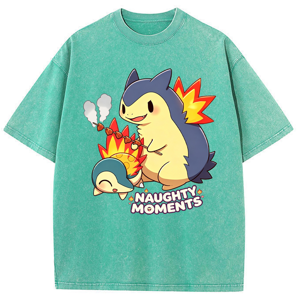 Parent & Kid Cyndaquil Family Grilling Skewers Vintage Washed T-Shirt