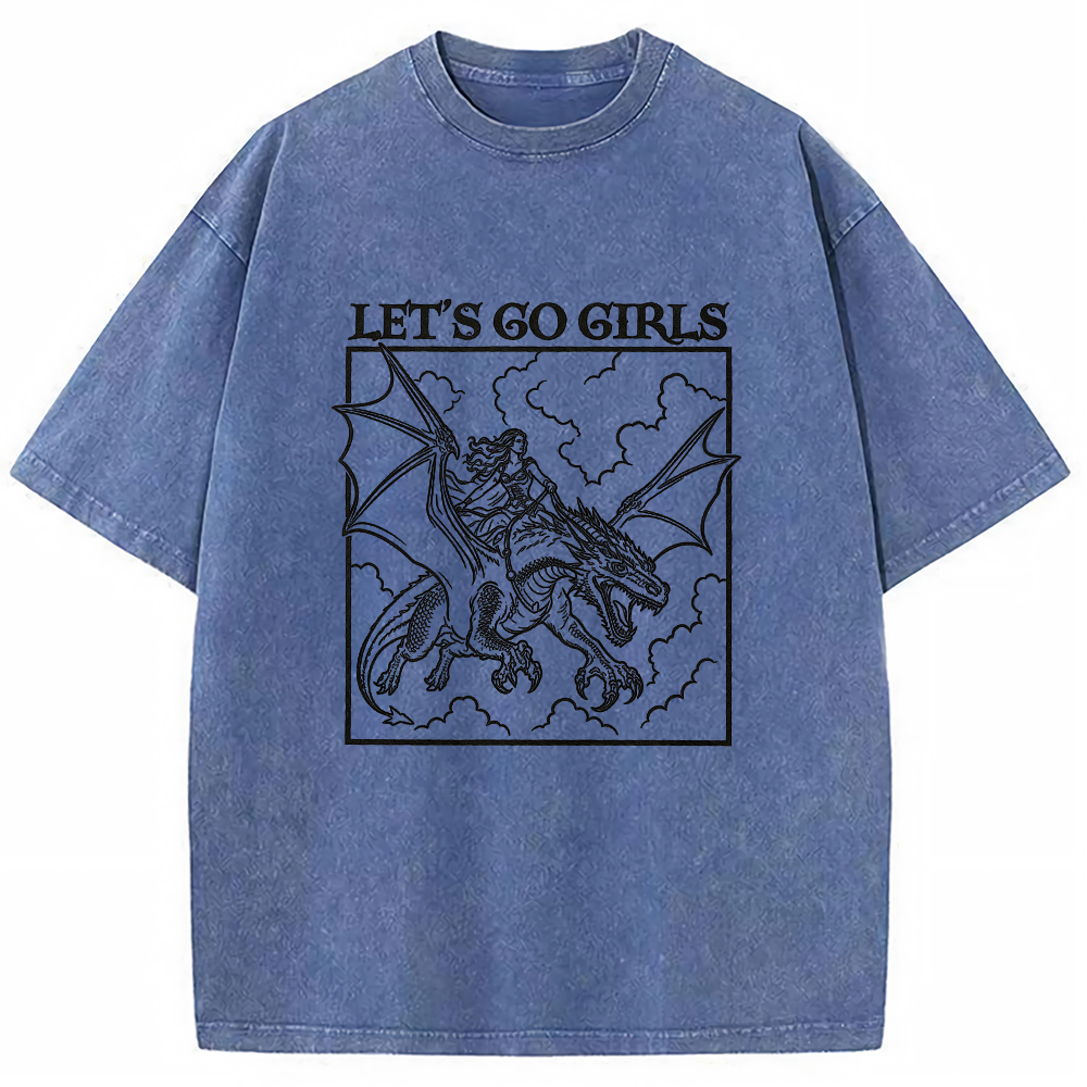 Retro Dragon Rider Cartoon Tee
