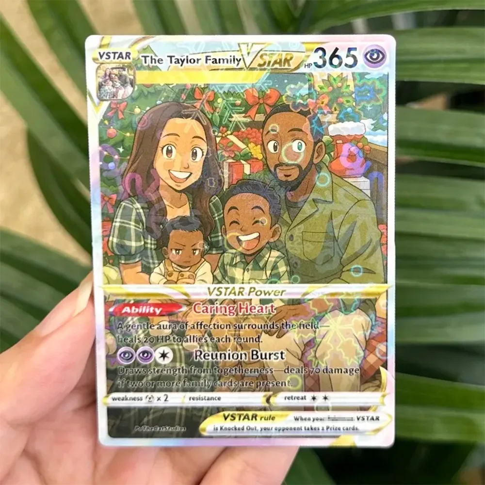 🤩Personalized Famliy Anime Art Trading Card