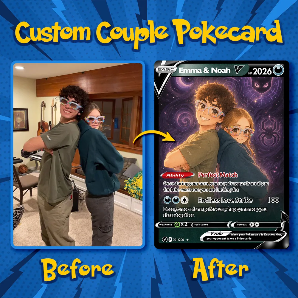 ♥️Personalized Couple Anime Art Trading Card Acrylic Pendant