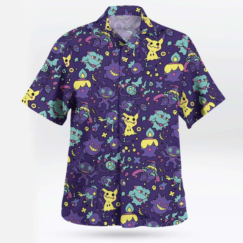 Ghost Pokemon Pattern Hawaiian Shirt