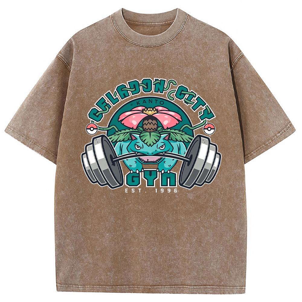 Retro City Gym Venusaur Wash Vintage Tee | Pokemon Anime