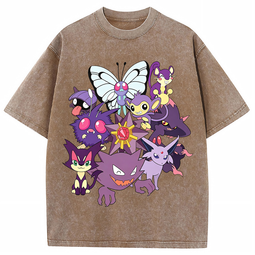 Purple Ghost & Poison Type Cartoon Tee | Pokemon Anime
